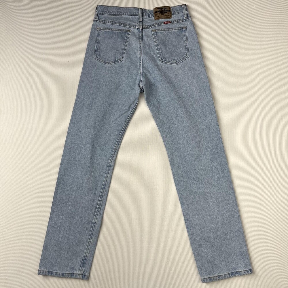 Wrangler Jeans Mens 30x32 Blue Light Wash Straight Leg Stretch Denim 1096FXVBI